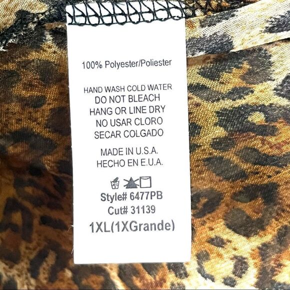 NWOT Blue Note Women’s Leopard Print Top Plus Size 1XL - Picture 8 of 8